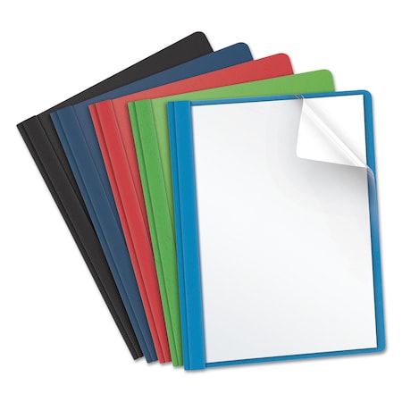 OXFORD Clear Front Report Cover 8-1/2 x 11", Assorted Colors, Pk25, Width: 2.37" 55813
